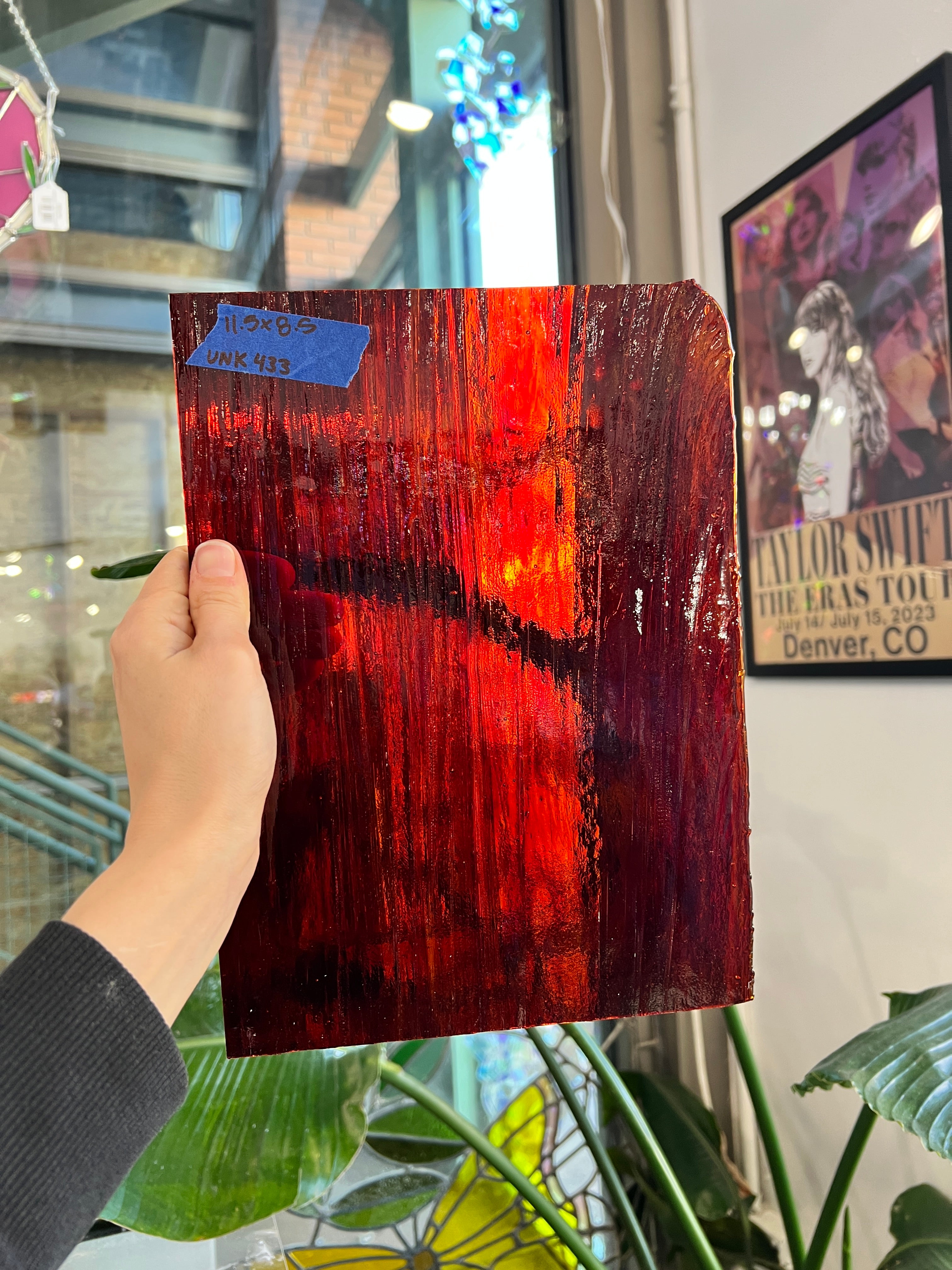 Dark Red Orange Transparent Sheet Glass Colorado Glassworks