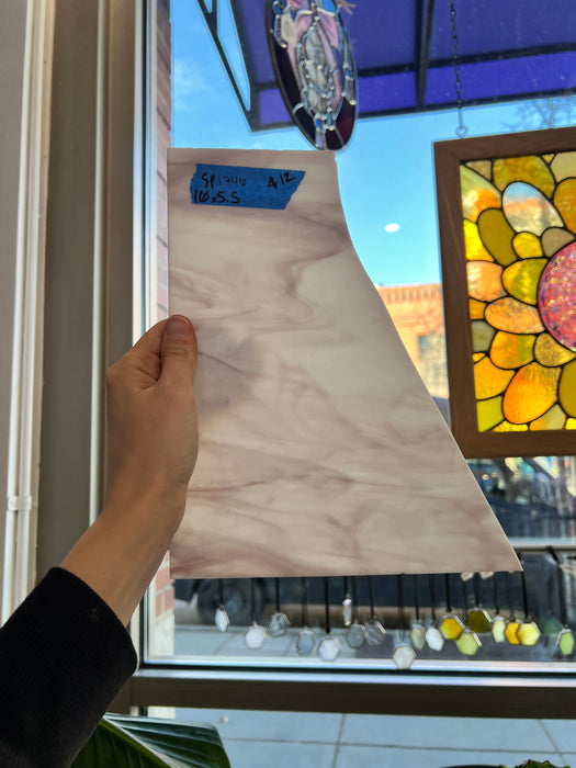 Mauve White Wispy Spectrum Sheet Glass Colorado Glassworks