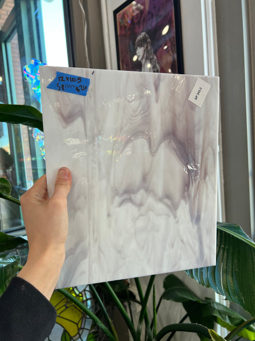 Mauve White Wispy Spectrum Sheet Glass Colorado Glassworks SP1747 (12x10.5in)