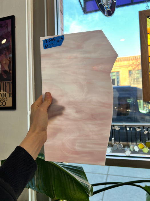 Mauve White Wispy Spectrum Sheet Glass Colorado Glassworks