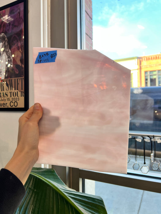 Mauve White Wispy Spectrum Sheet Glass Colorado Glassworks