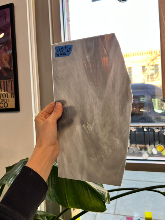 Gray Wispy Vintage Spectrum Sheet Glass Colorado Glass Works