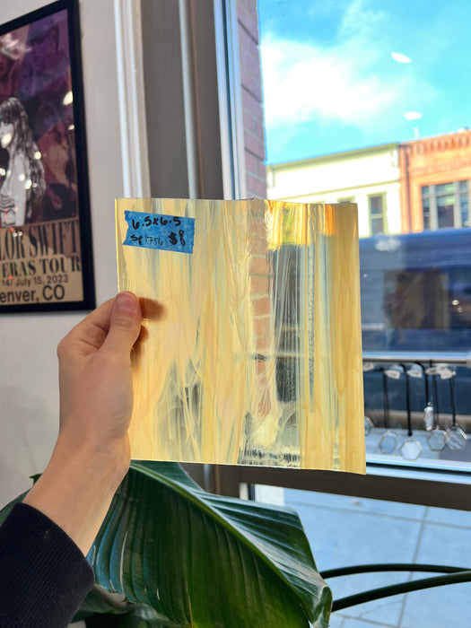 Light Amber & Clear Wispy Spectrum Sheet Glass Spectrum