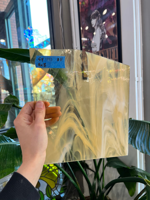 Light Amber & Clear Wispy Spectrum Sheet Glass Spectrum SP1753 (9x8in)