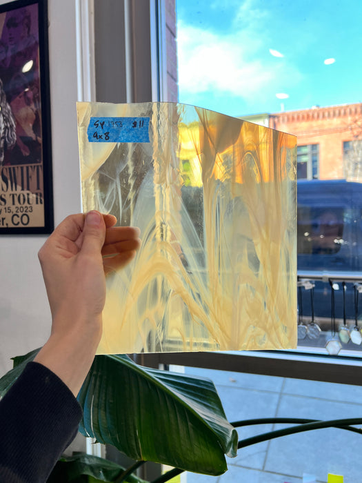 Light Amber & Clear Wispy Spectrum Sheet Glass Spectrum