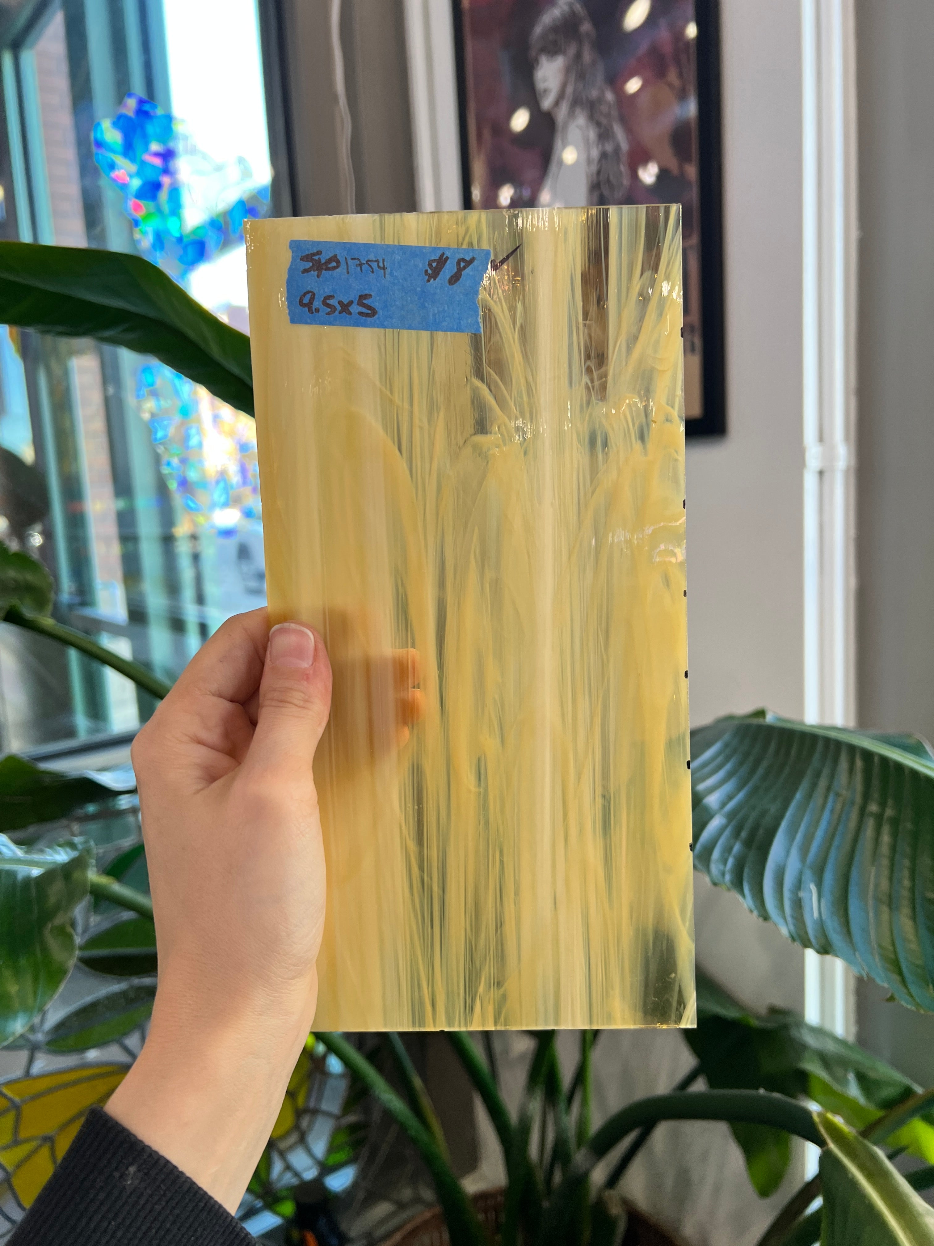 Light Amber & Clear Wispy Spectrum Sheet Glass Spectrum SP1754 (9.5x5in)