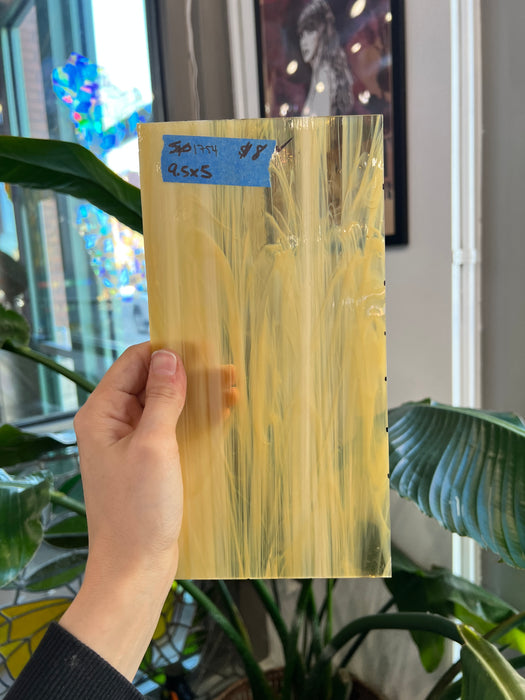 Light Amber & Clear Wispy Spectrum Sheet Glass Spectrum SP1754 (9.5x5in)