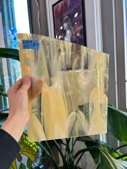 Light Amber & Clear Wispy Spectrum Sheet Glass Spectrum SP1755 (9.5x9in)