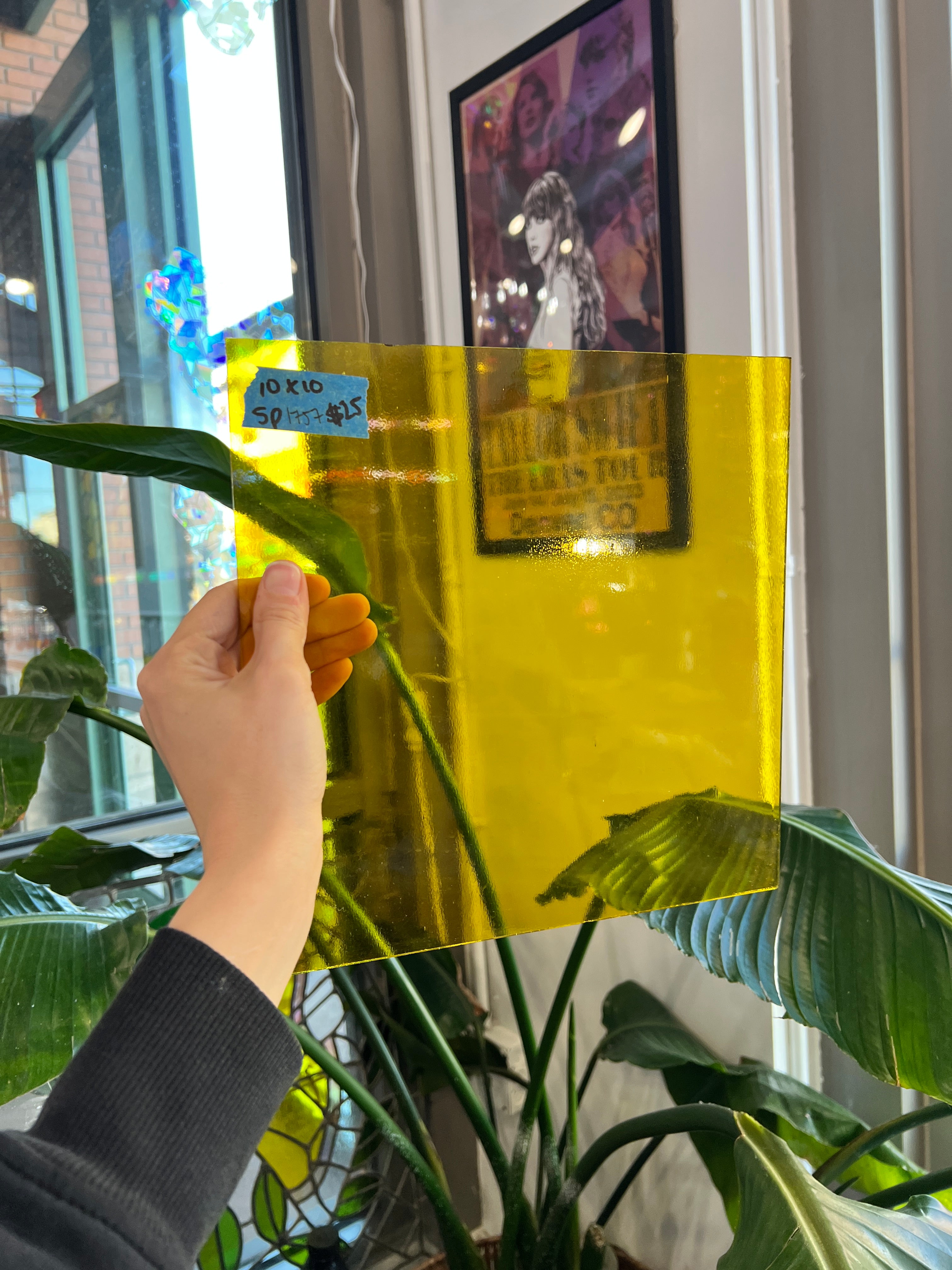 Bright Yellow Transparent Spectrum Sheet Glass Colorado Glassworks 10x10in (SP1757)