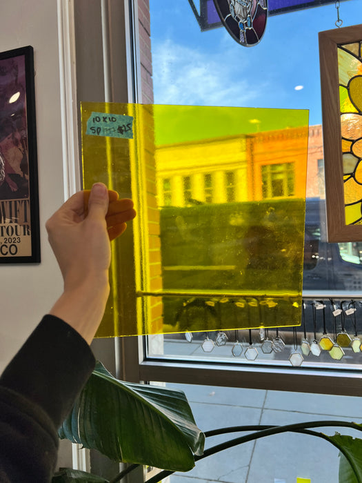 Bright Yellow Transparent Spectrum Sheet Glass Colorado Glassworks