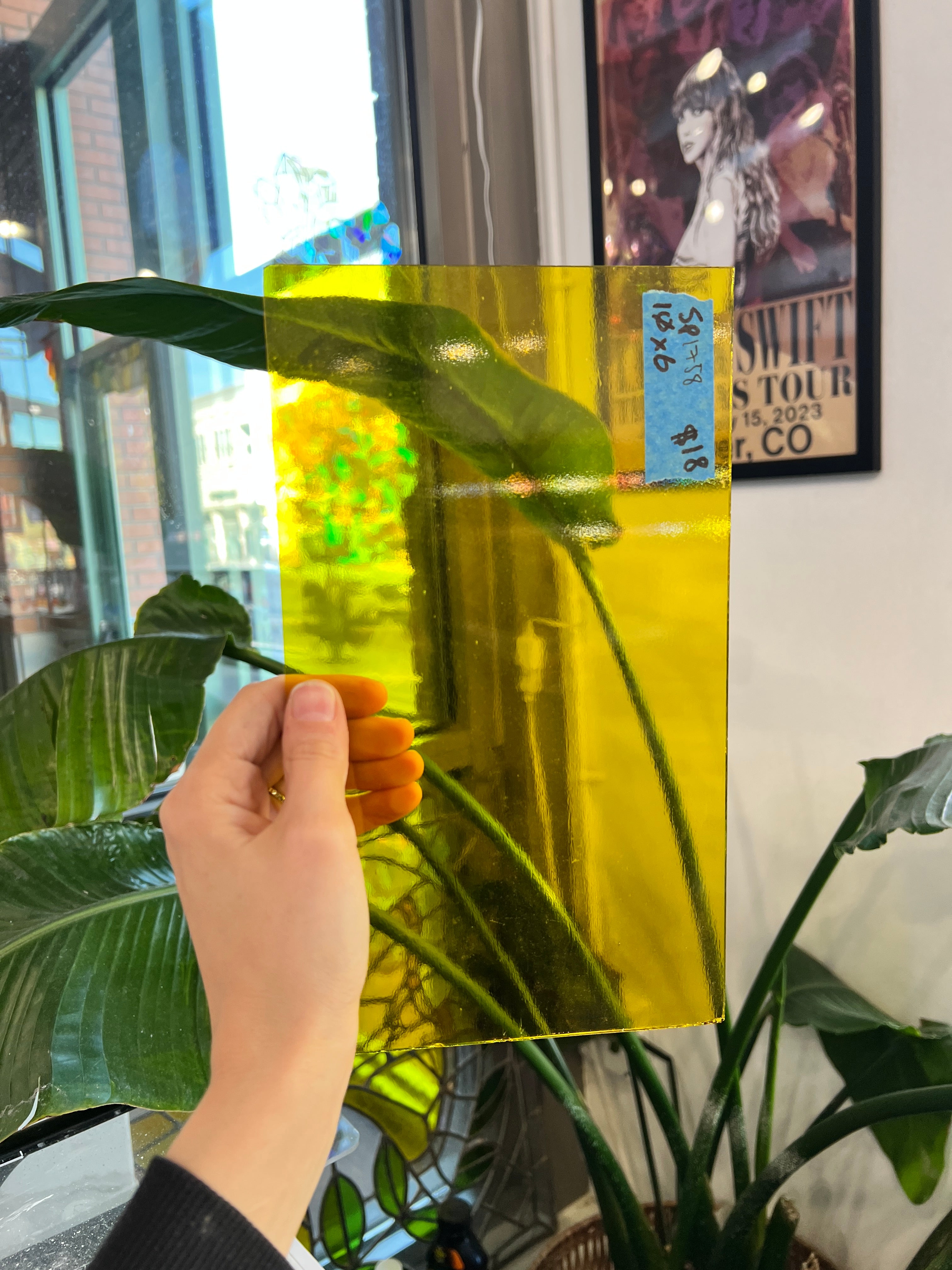 Bright Yellow Transparent Spectrum Sheet Glass Colorado Glassworks 10x6in (SP1758)