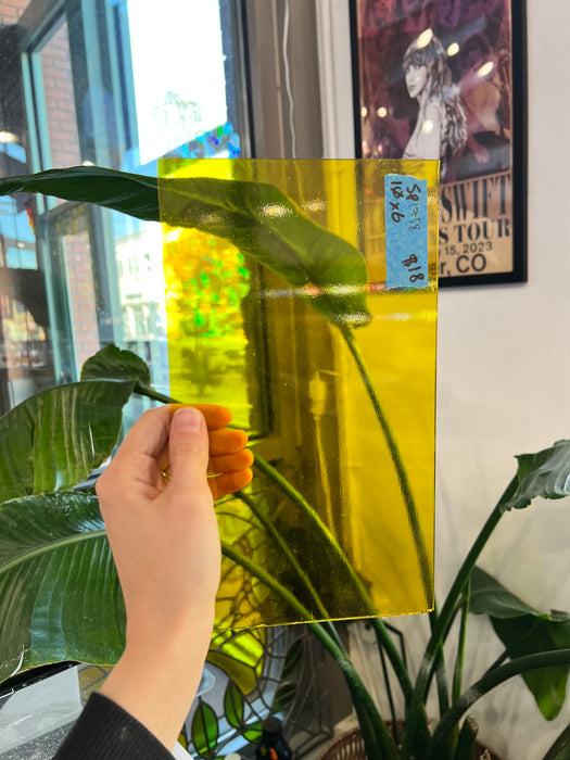 Bright Yellow Transparent Spectrum Sheet Glass Colorado Glassworks 10x6in (SP1758)