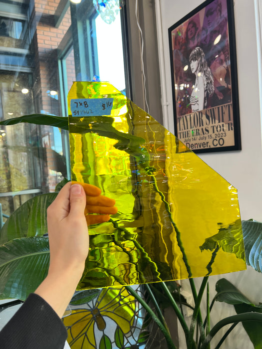 Yellow Transparent Spectrum Waterglass Sheet Glass Colorado Glassworks SP1762 (7x8in)