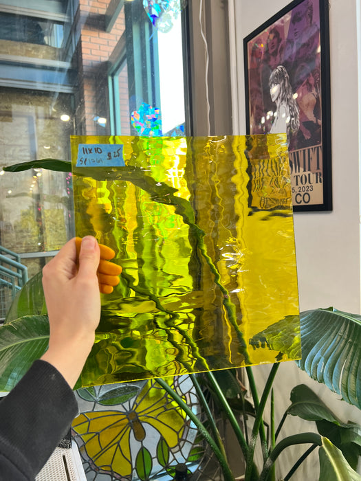 Yellow Transparent Spectrum Waterglass Sheet Glass Colorado Glassworks SP1761 (11x10in)