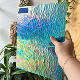 Iridescent Blue Tight Ripple Wissmach Sheet Glass Colorado Glass Works