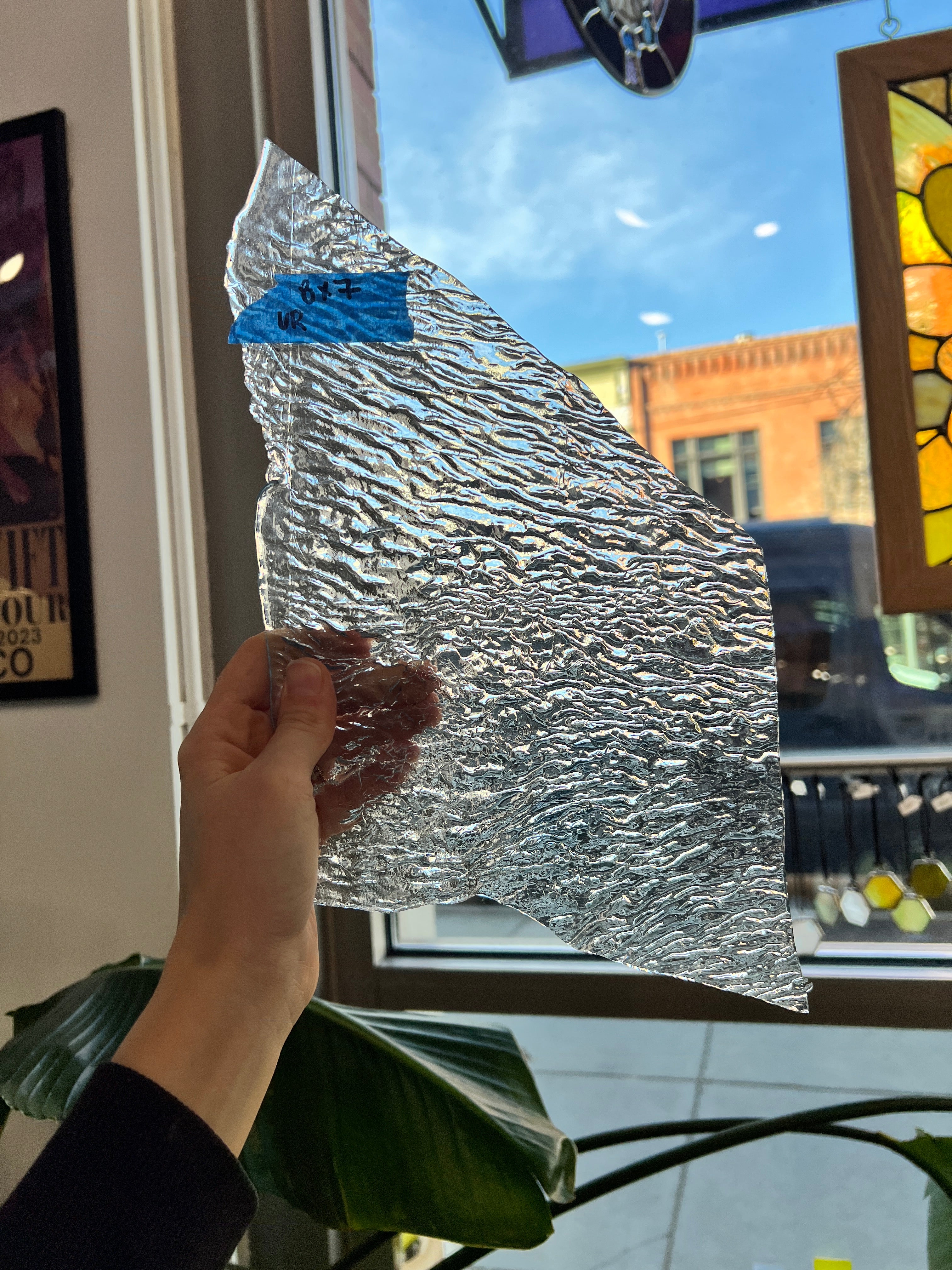 Clear Vintage Ripple Uroboros Sheet Glass Kokomo