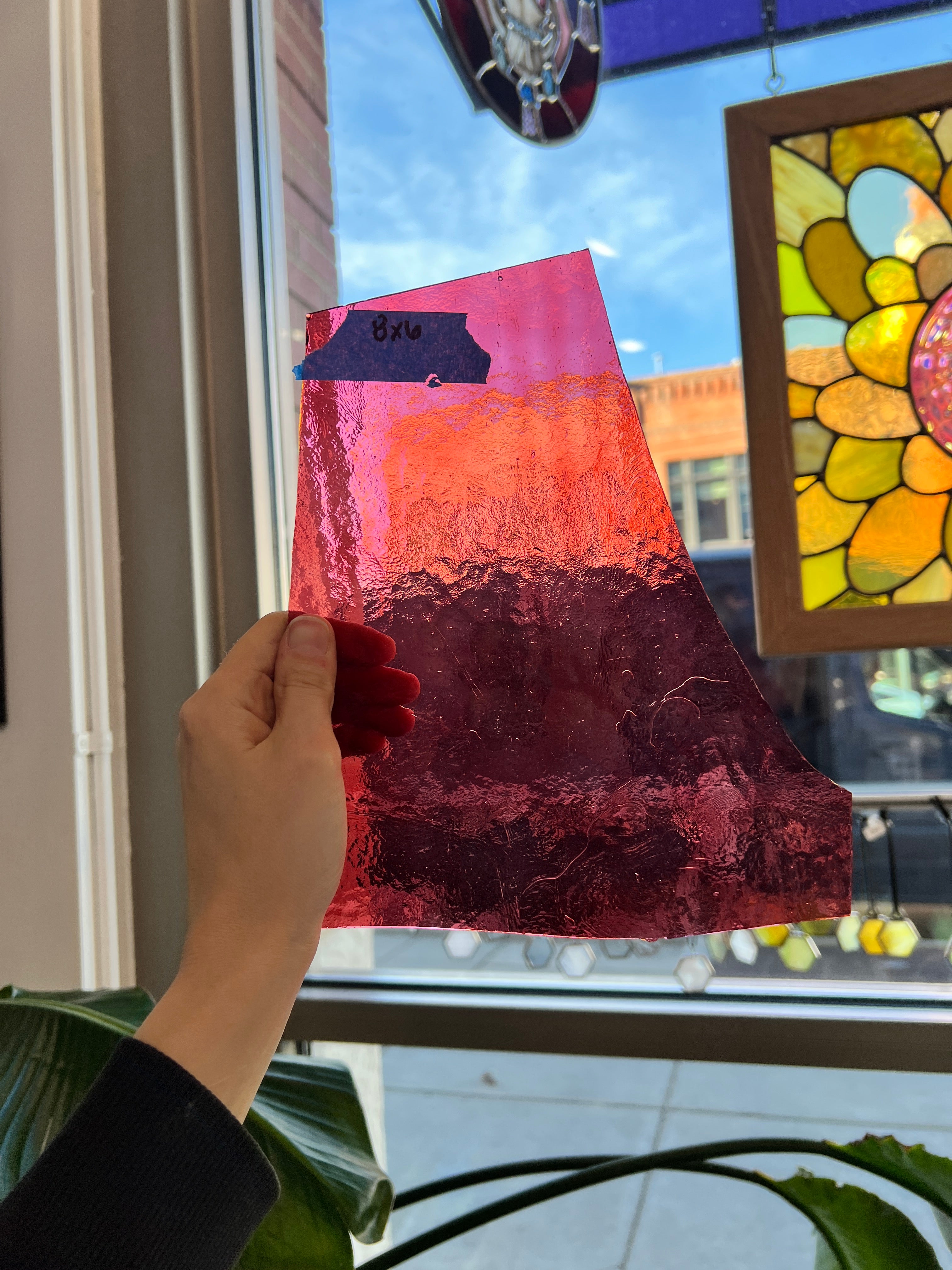 Hot Pink Rolled Bullseye Sheet Glass Colorado Glassworks