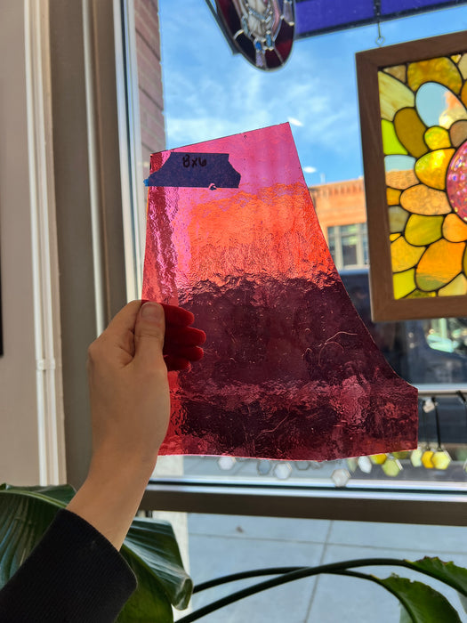 Hot Pink Rolled Bullseye Sheet Glass Colorado Glassworks