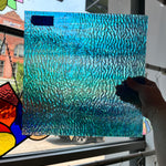 Iridescent Blue Tight Ripple Wissmach Sheet Glass Colorado Glass Works