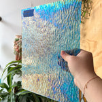 Iridescent Blue Tight Ripple Wissmach Sheet Glass Colorado Glass Works