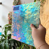 Iridescent Blue Tight Ripple Wissmach Sheet Glass Colorado Glass Works