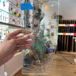 Clear Architectural Wispy Reemy Glass Sheet Glass Colorado Glassworks ID147 (10.5x5in)