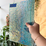 Iridescent Blue Tight Ripple Wissmach Sheet Glass Colorado Glass Works