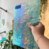 Iridescent Blue Tight Ripple Wissmach Sheet Glass Colorado Glass Works
