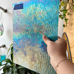 Iridescent Blue Tight Ripple Wissmach Sheet Glass Colorado Glass Works
