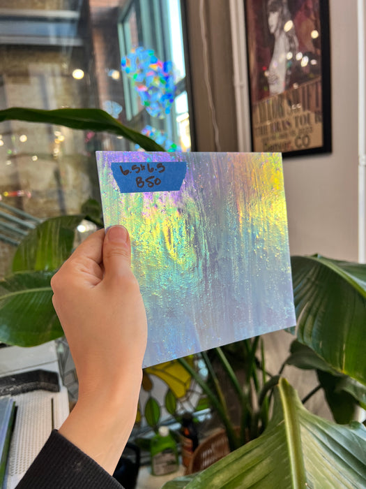 Purple Opaque Iridescent Choice Sheet Glass Colorado Glassworks B50 (6.5x6.5in)