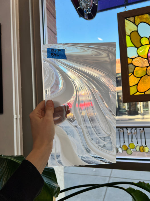 Vintage White Baroque Spectrum Sheet Glass Colorado Glassworks