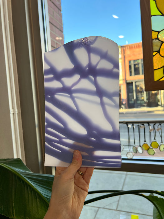 Purple and White Duro Mouth Blown Monarch X COGW Sheet Glass Colorado Glassworks