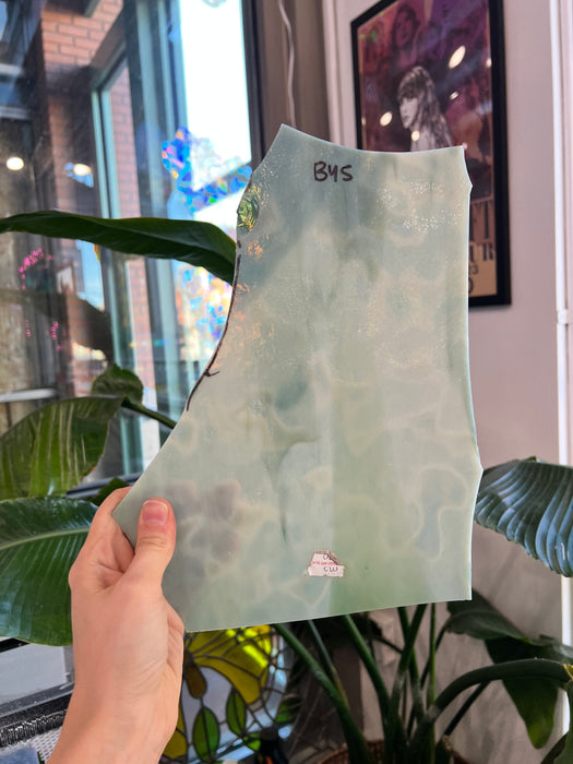 Green Vintage Mottled Chicago Art Glass Sheet Glass Colorado Glassworks