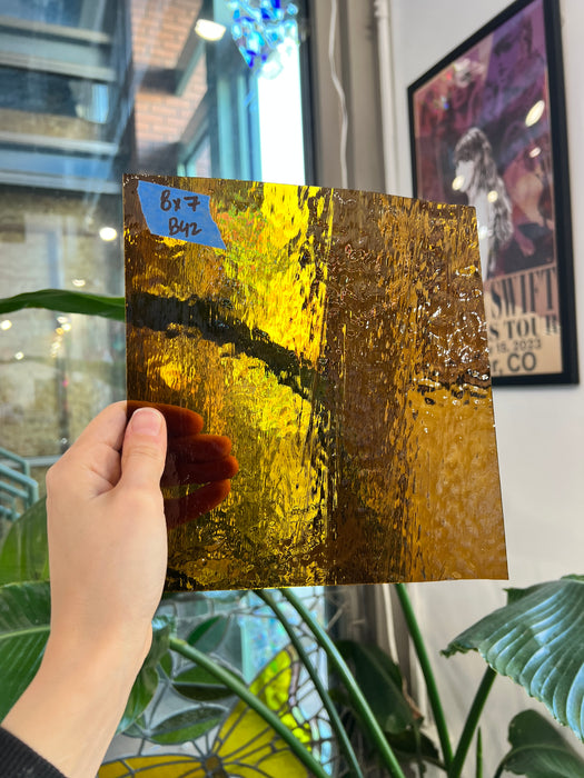 Amber Vintage Textured Optimum Sheet Glass Colorado Glassworks