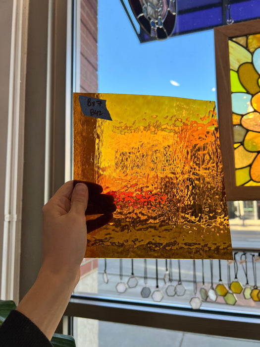 Amber Vintage Textured Optimum Sheet Glass Colorado Glassworks