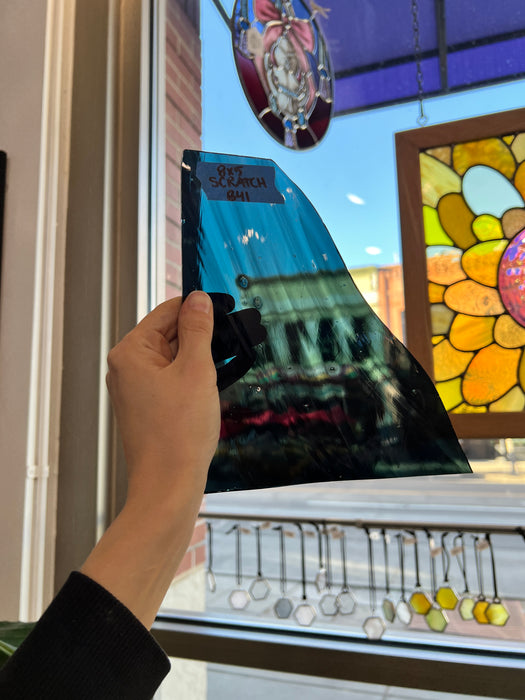 Vintage Mouth Blown (*scratched*) Sheet Glass Colorado Glassworks