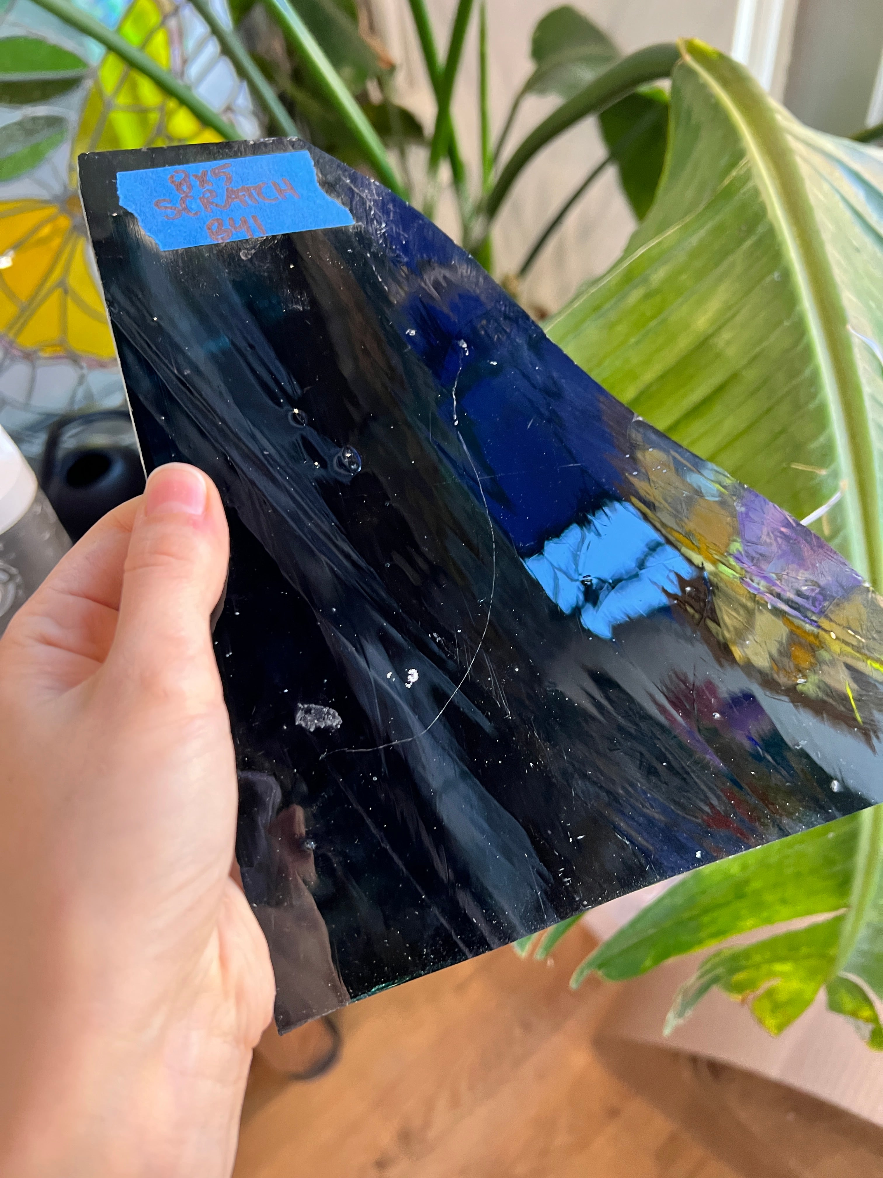 Vintage Mouth Blown (*scratched*) Sheet Glass Colorado Glassworks