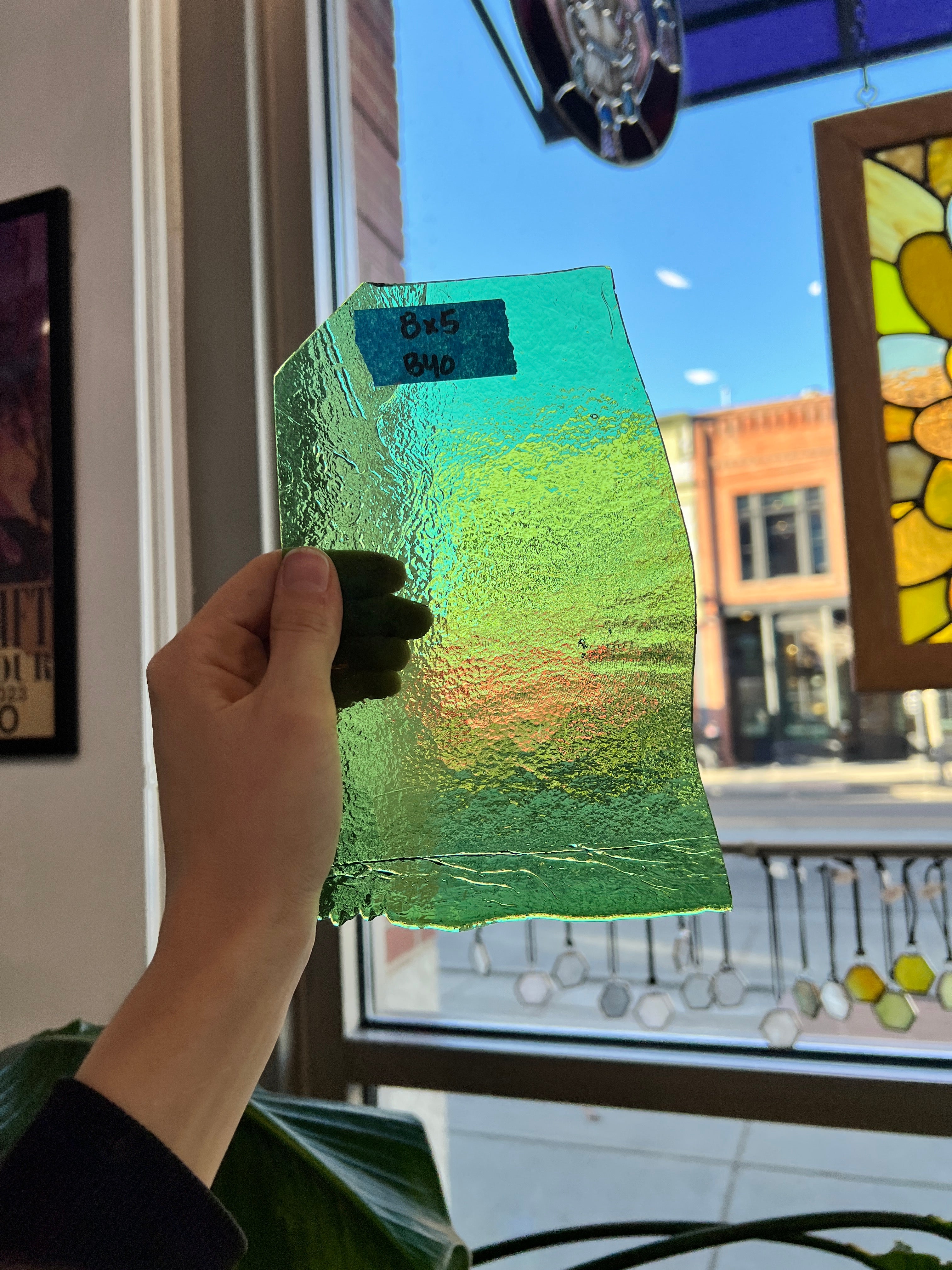 Pale Green Transparent Bullseye Sheet Glass Colorado Glass Works