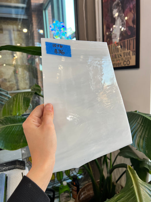 White Wispy Spectrum Sheet Glass Colorado Glassworks 10x6in (SP-48162861)
