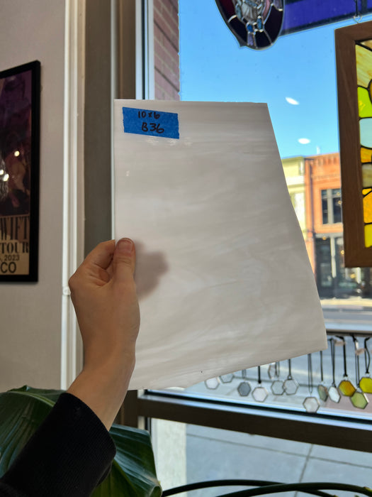 White Wispy Spectrum Sheet Glass Colorado Glassworks