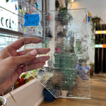 Clear Industrial Wispy Reemy Glass Sheet Glass Colorado Glassworks ID169 (5x4.5in)  