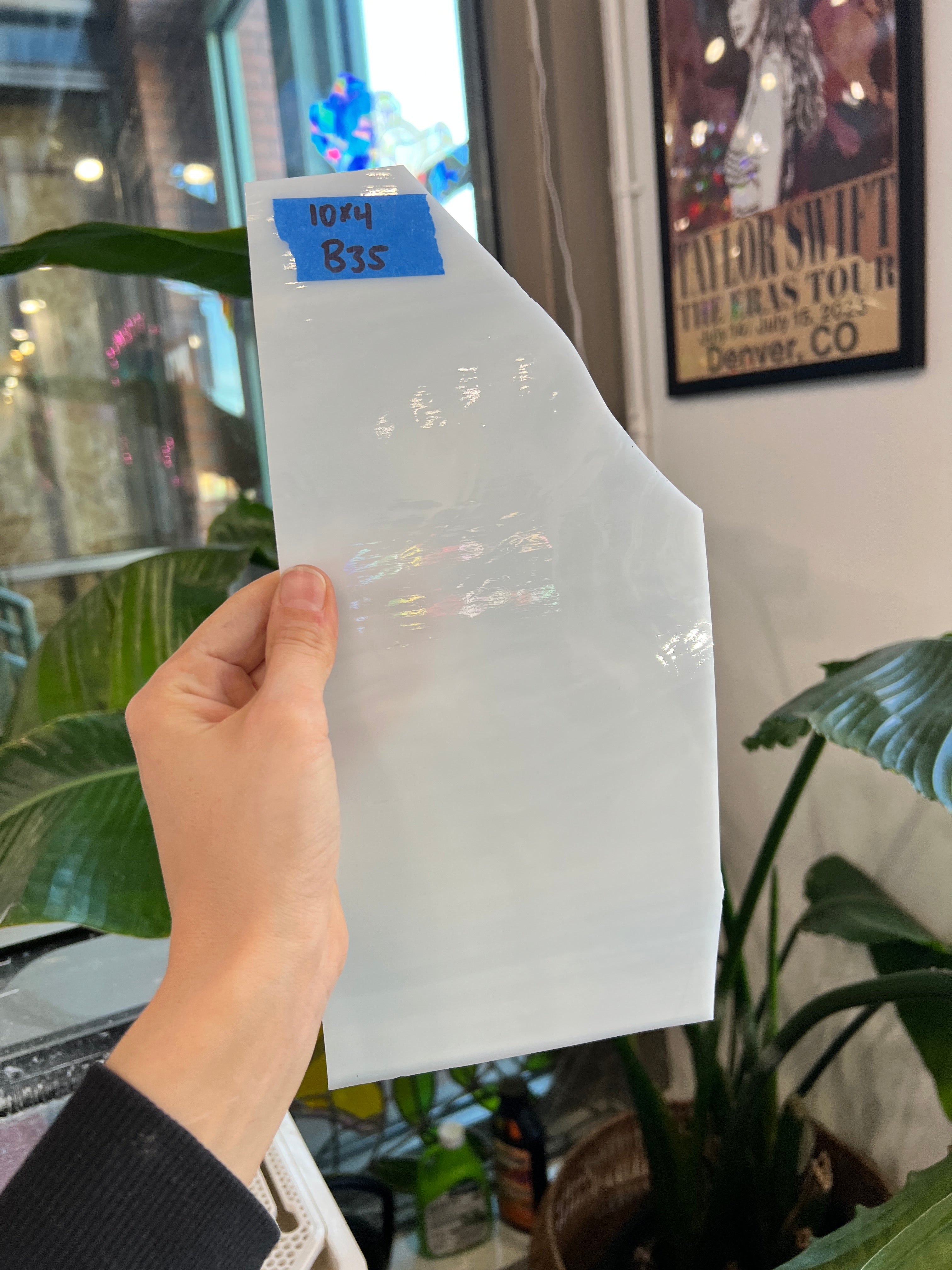 White Wispy Spectrum Sheet Glass Colorado Glassworks 10x4in (SP-48130093)