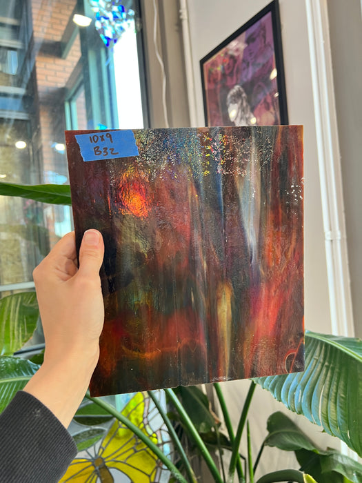 Mixed Red and Blue Bullseye Sheet Glass Colorado Glassworks