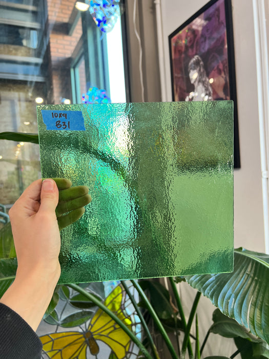 Pale Green Transparent Bullseye 90 COE Sheet Glass Colorado Glass Works 10x9in (BE-32975405)