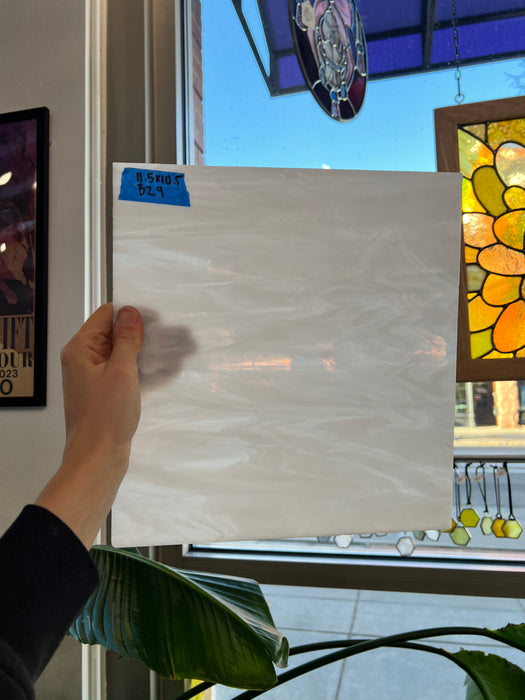 White Wispy Spectrum Sheet Glass Colorado Glassworks