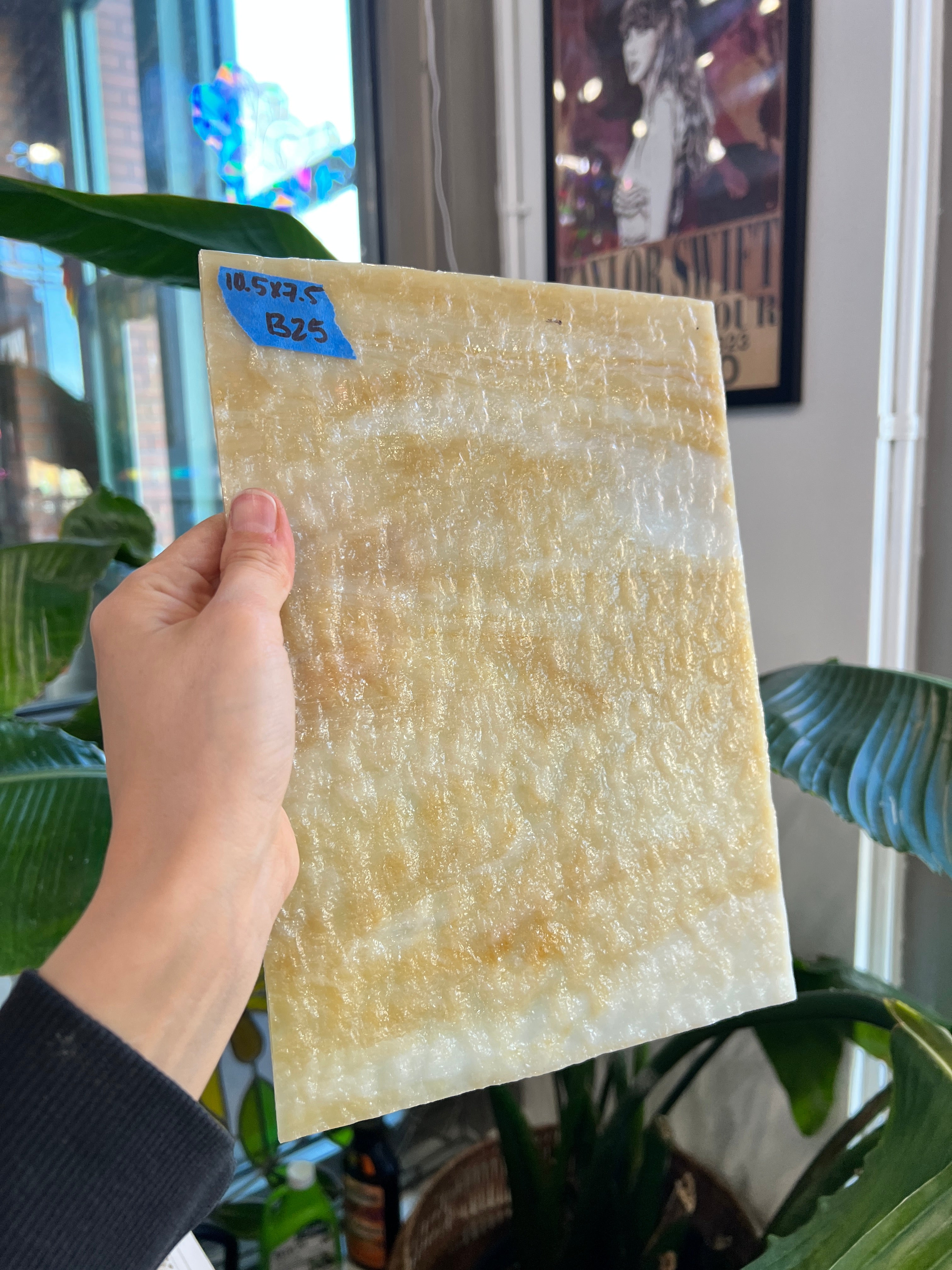 Tan White Texture Vintage Sheet Glass Colorado Glassworks