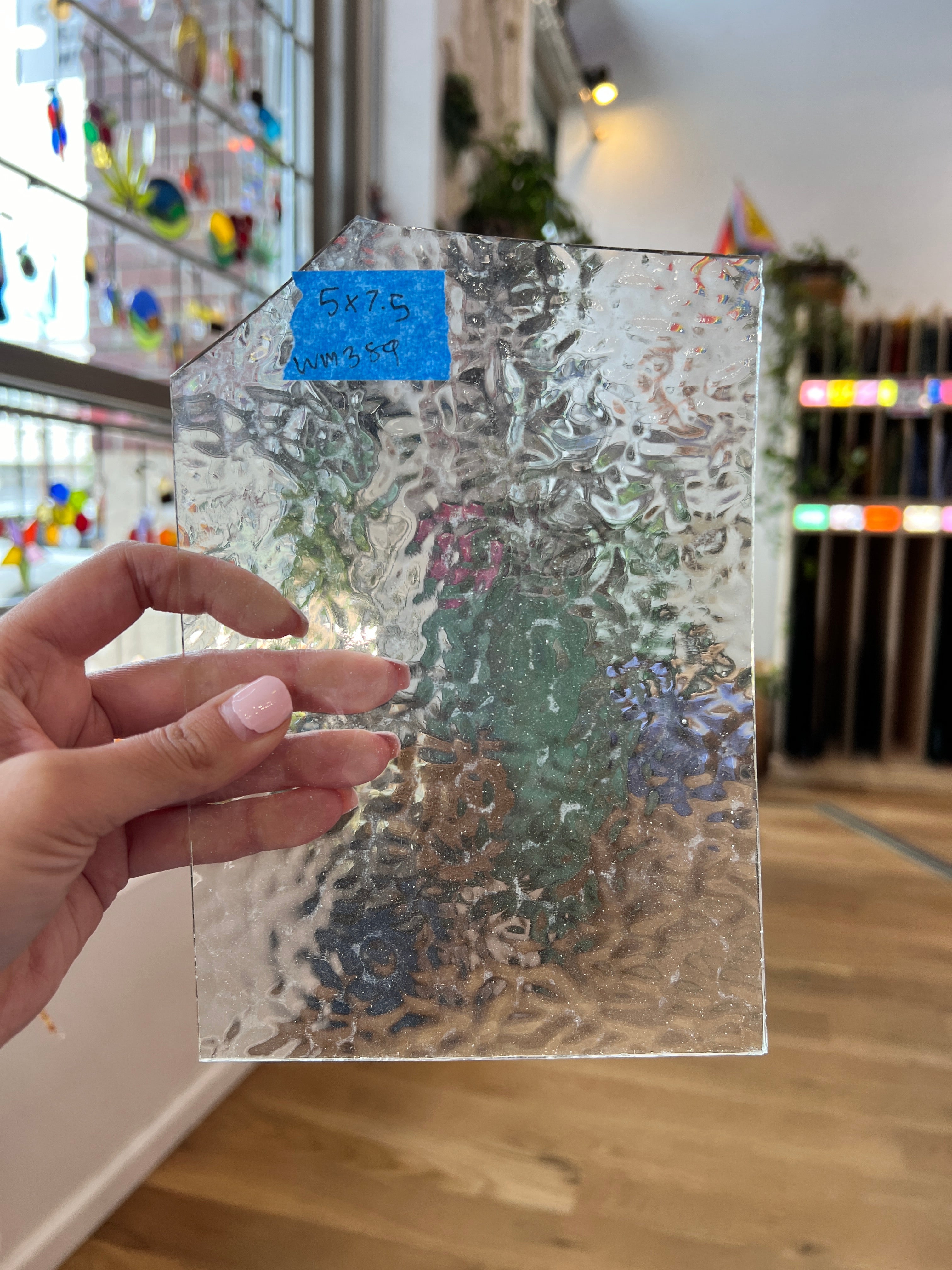 Clear Transparent English Muffle Wissmach Sheet Glass Colorado Glass Works WM389 (5x7.5in)  