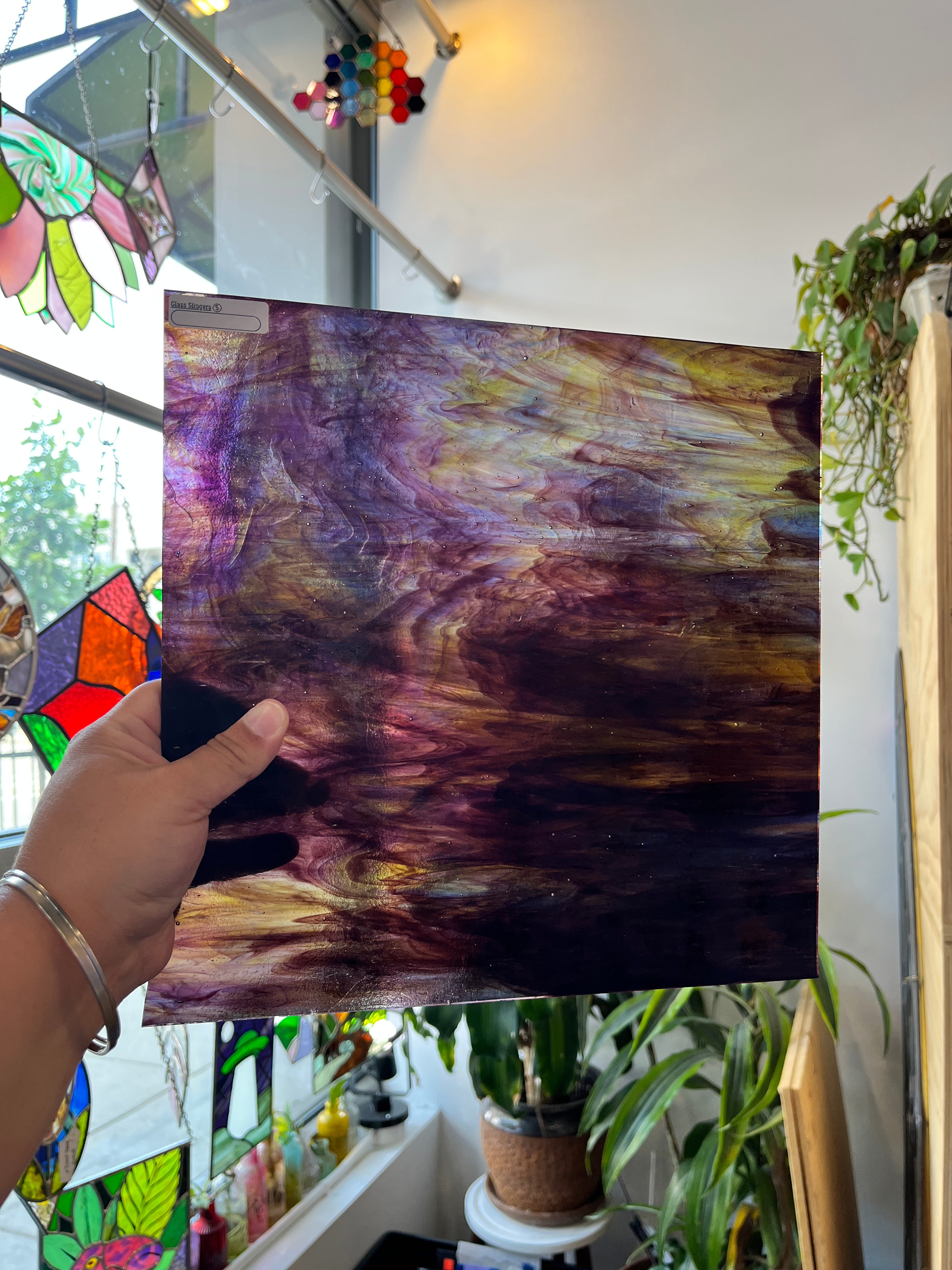 Purple Multicolored Wispy (S) Sheet Glass Colorado Glassworks D