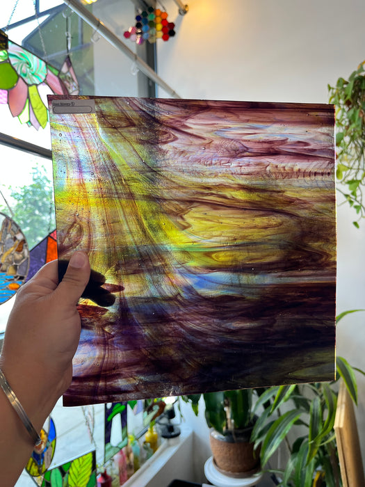 Purple Multicolored Wispy (S) Sheet Glass Colorado Glassworks C