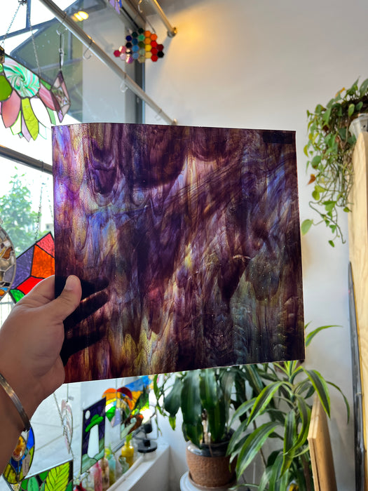 Purple Multicolored Wispy (S) Sheet Glass Colorado Glassworks B